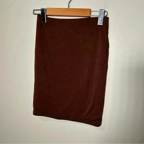 NWOT Naked Wardrobe Butter Up Mini Skirt in Dark Chocolate S - Picture 3 of 5